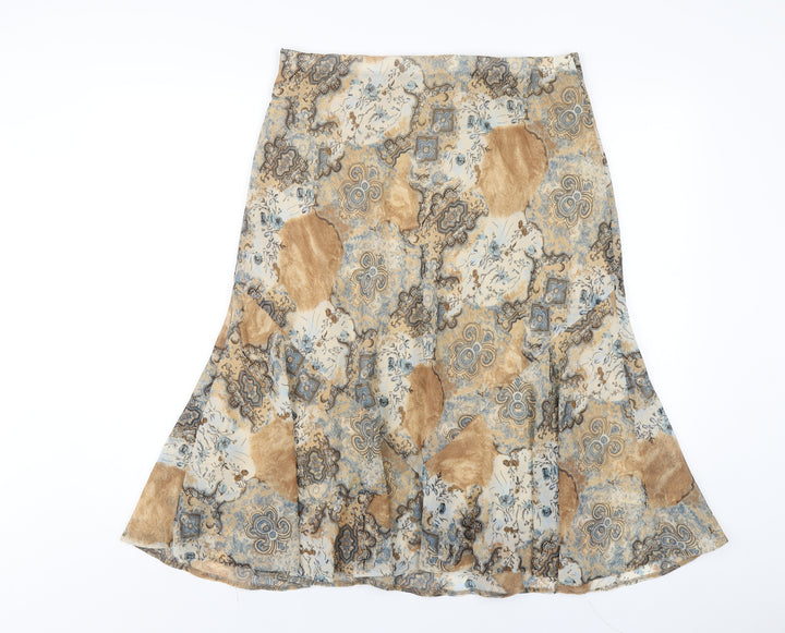 CMD Womens Multicoloured Geometric Polyester A-Line Skirt Size 14