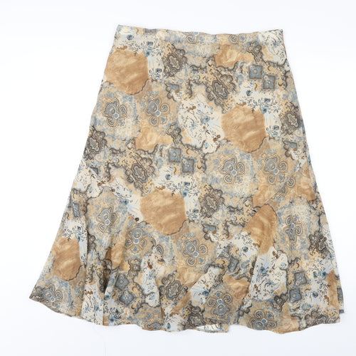 CMD Womens Multicoloured Geometric Polyester A-Line Skirt Size 14