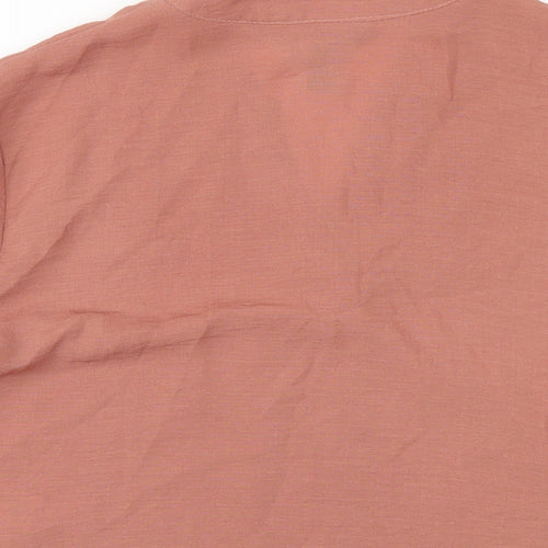 New Look Womens Brown Polyester Basic T-Shirt Size 8 V-Neck