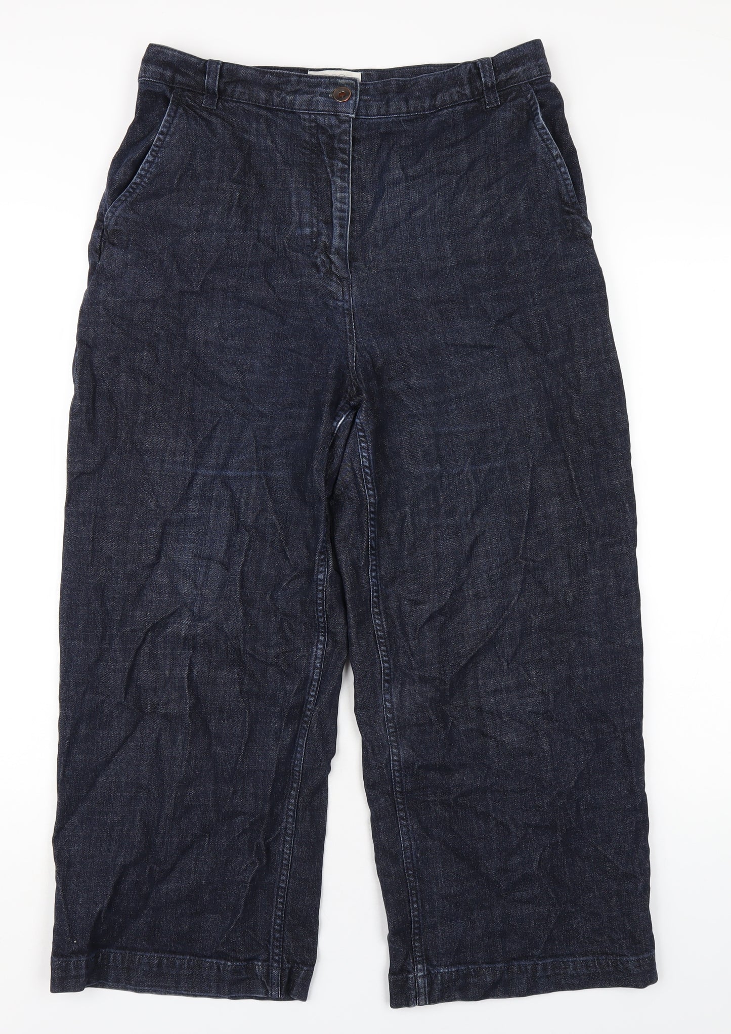 Toast Womens Blue Cotton Wide-Leg Jeans Size 32 in L25 in Regular Zip