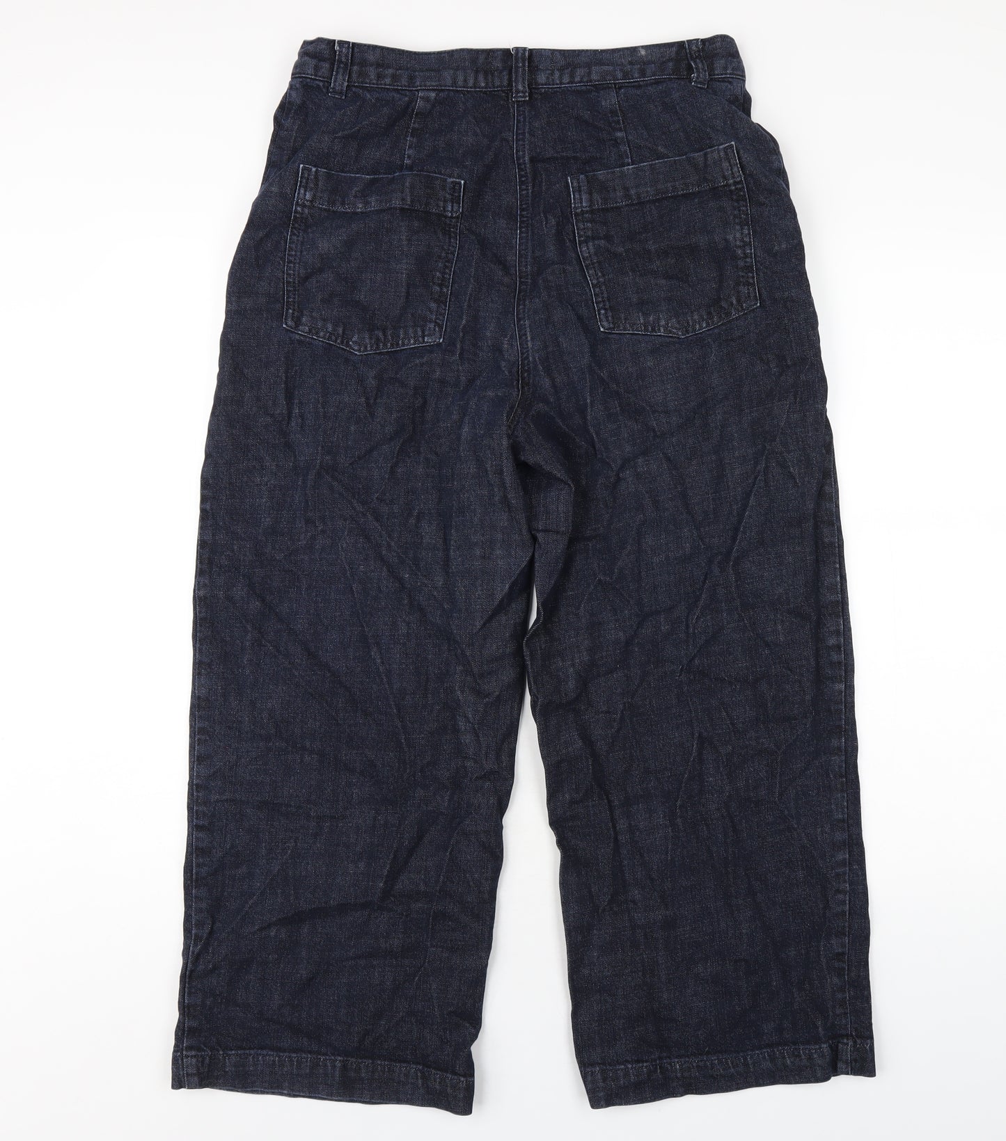 Toast Womens Blue Cotton Wide-Leg Jeans Size 32 in L25 in Regular Zip