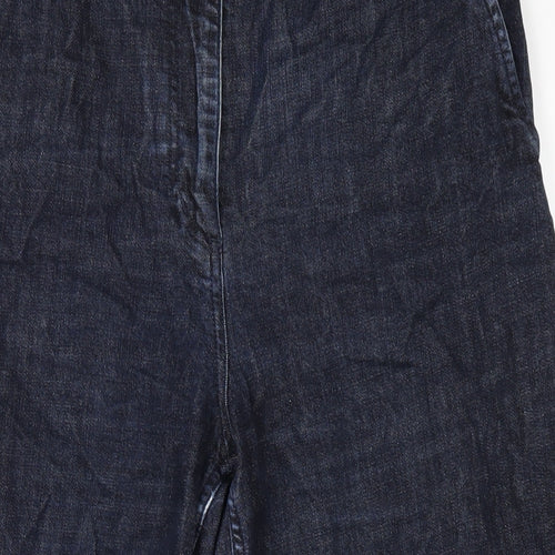 Toast Womens Blue Cotton Wide-Leg Jeans Size 32 in L25 in Regular Zip