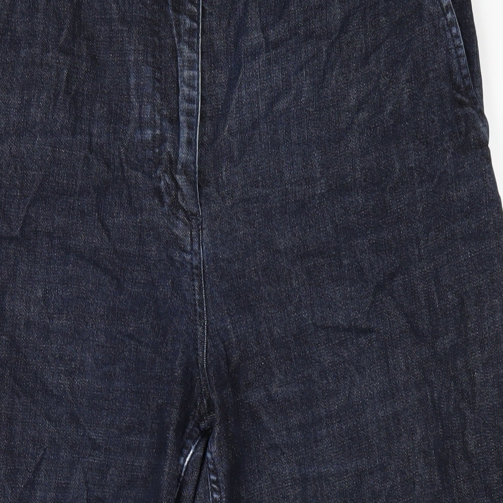 Toast Womens Blue Cotton Wide-Leg Jeans Size 32 in L25 in Regular Zip