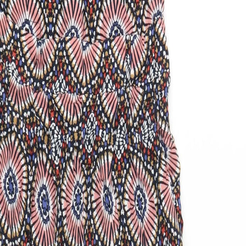 Dorothy Perkins Womens Multicoloured Geometric Viscose Jumpsuit One-Piece Size 8 L26 in Zip