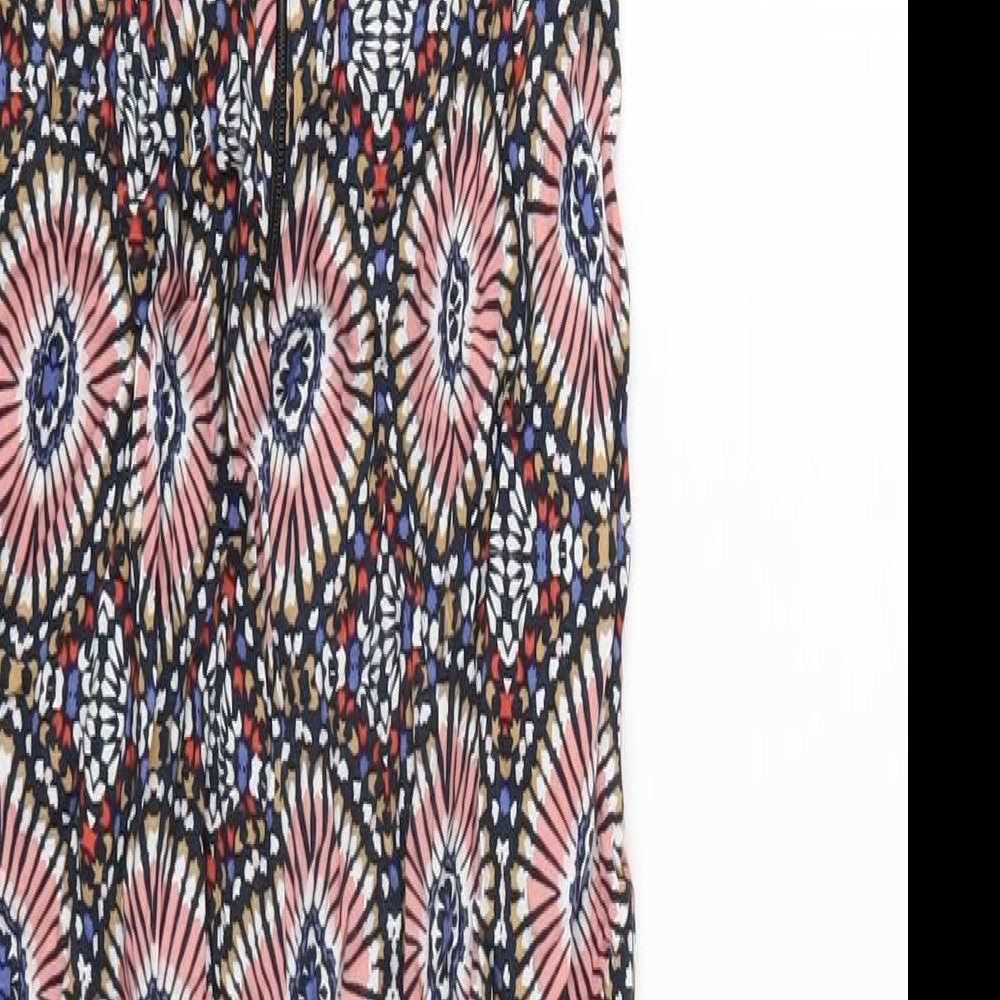 Dorothy Perkins Womens Multicoloured Geometric Viscose Jumpsuit One-Piece Size 8 L26 in Zip