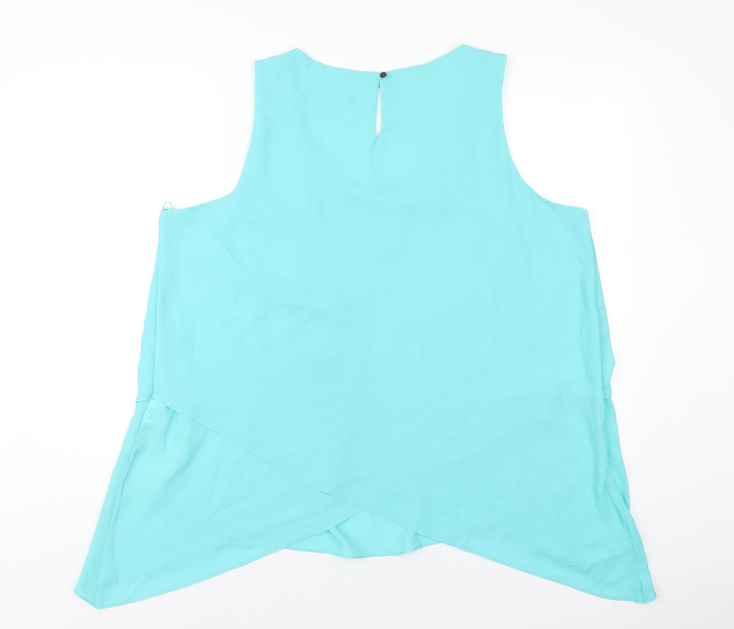 Roman Womens Blue Polyester Basic Tank Size 20 Scoop Neck