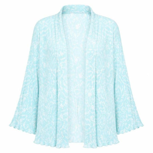 Amber Womens Blue Floral Polyester Kimono T-Shirt Size 14 V-Neck