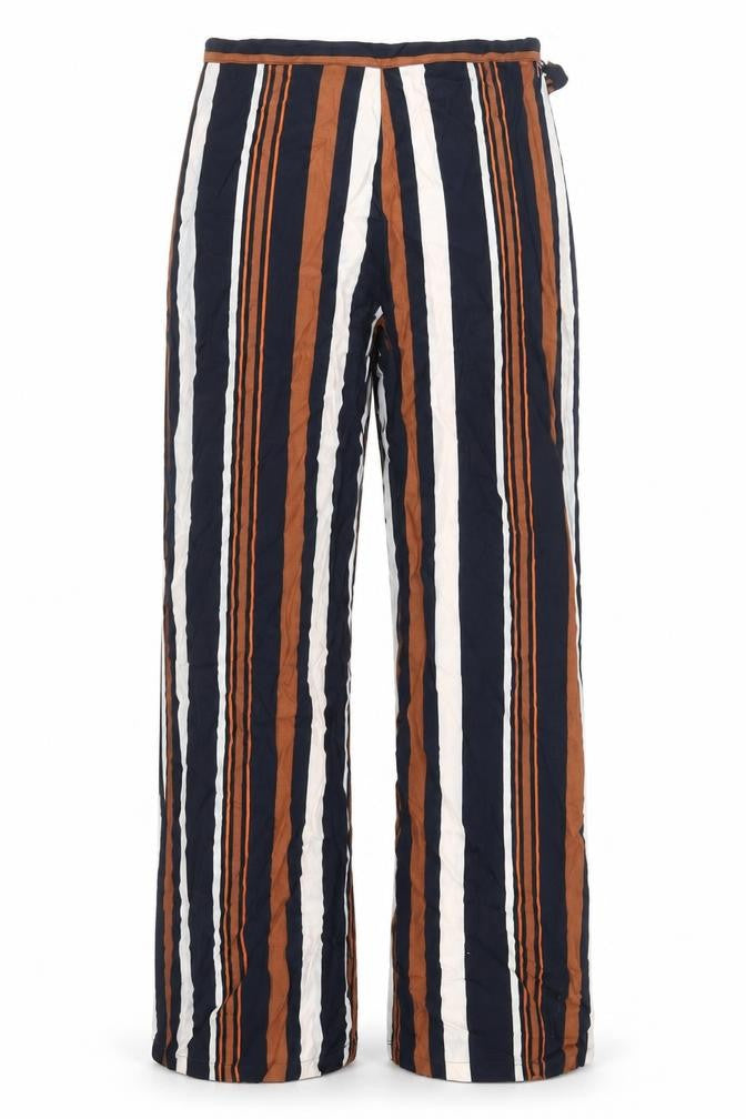 Topshop Womens Multicoloured Striped Viscose Trousers Size 12 L31 in Regular Zip