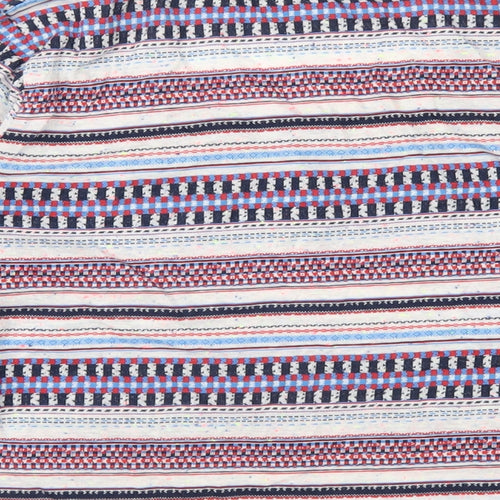 Per Una Womens Multicoloured Striped Cotton Basic T-Shirt Size 12 Round Neck