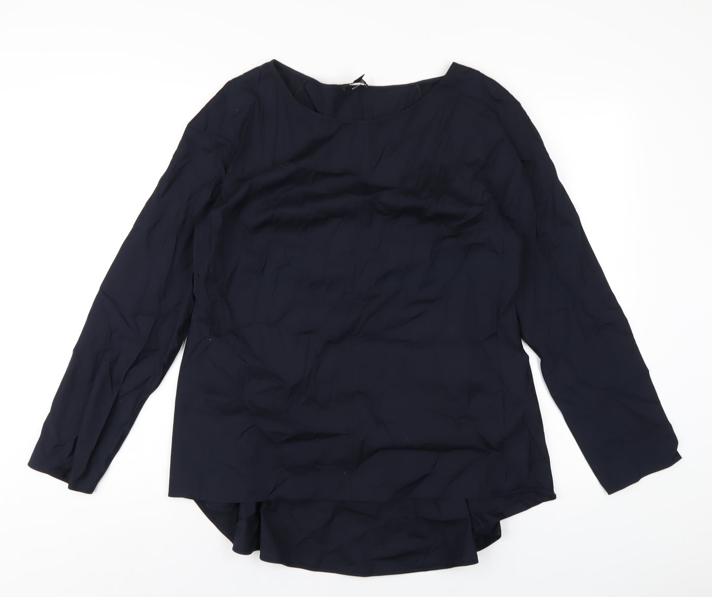 COS Womens Blue Cotton Basic T-Shirt Size 14 Round Neck