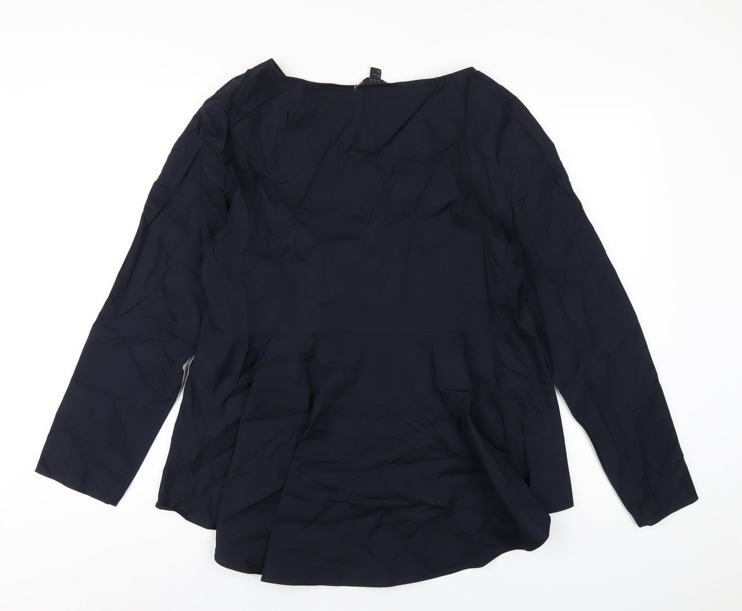 COS Womens Blue Cotton Basic T-Shirt Size 14 Round Neck