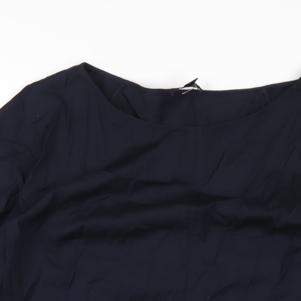 COS Womens Blue Cotton Basic T-Shirt Size 14 Round Neck