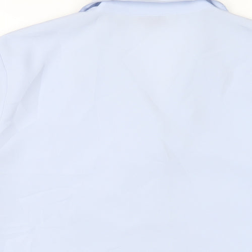 EWM Womens Blue Polyester Basic Button-Up Size 16 Collared