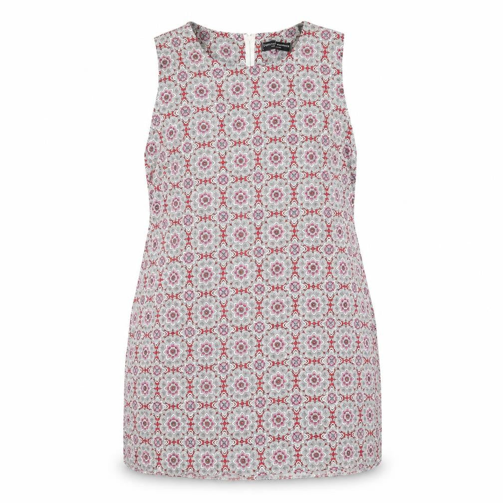 Dorothy Perkins Womens Multicoloured Geometric Viscose A-Line Size 18 Round Neck Zip
