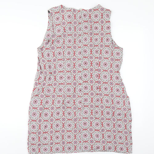 Dorothy Perkins Womens Multicoloured Geometric Viscose A-Line Size 18 Round Neck Zip