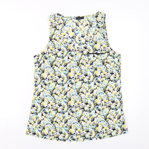 VERO MODA Womens Multicoloured Floral Polyester Basic Tank Size L Scoop Neck