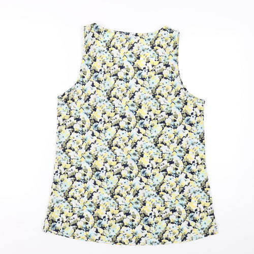 VERO MODA Womens Multicoloured Floral Polyester Basic Tank Size L Scoop Neck