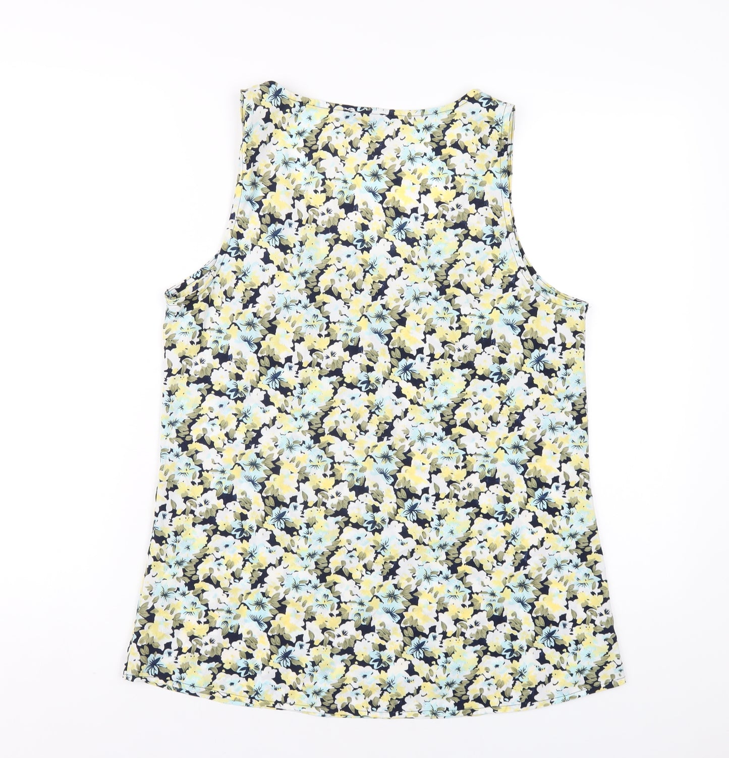 VERO MODA Womens Multicoloured Floral Polyester Basic Tank Size L Scoop Neck
