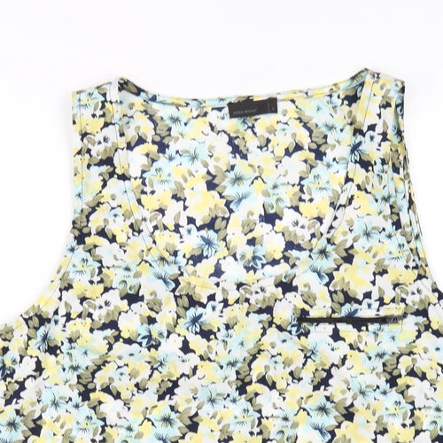 VERO MODA Womens Multicoloured Floral Polyester Basic Tank Size L Scoop Neck