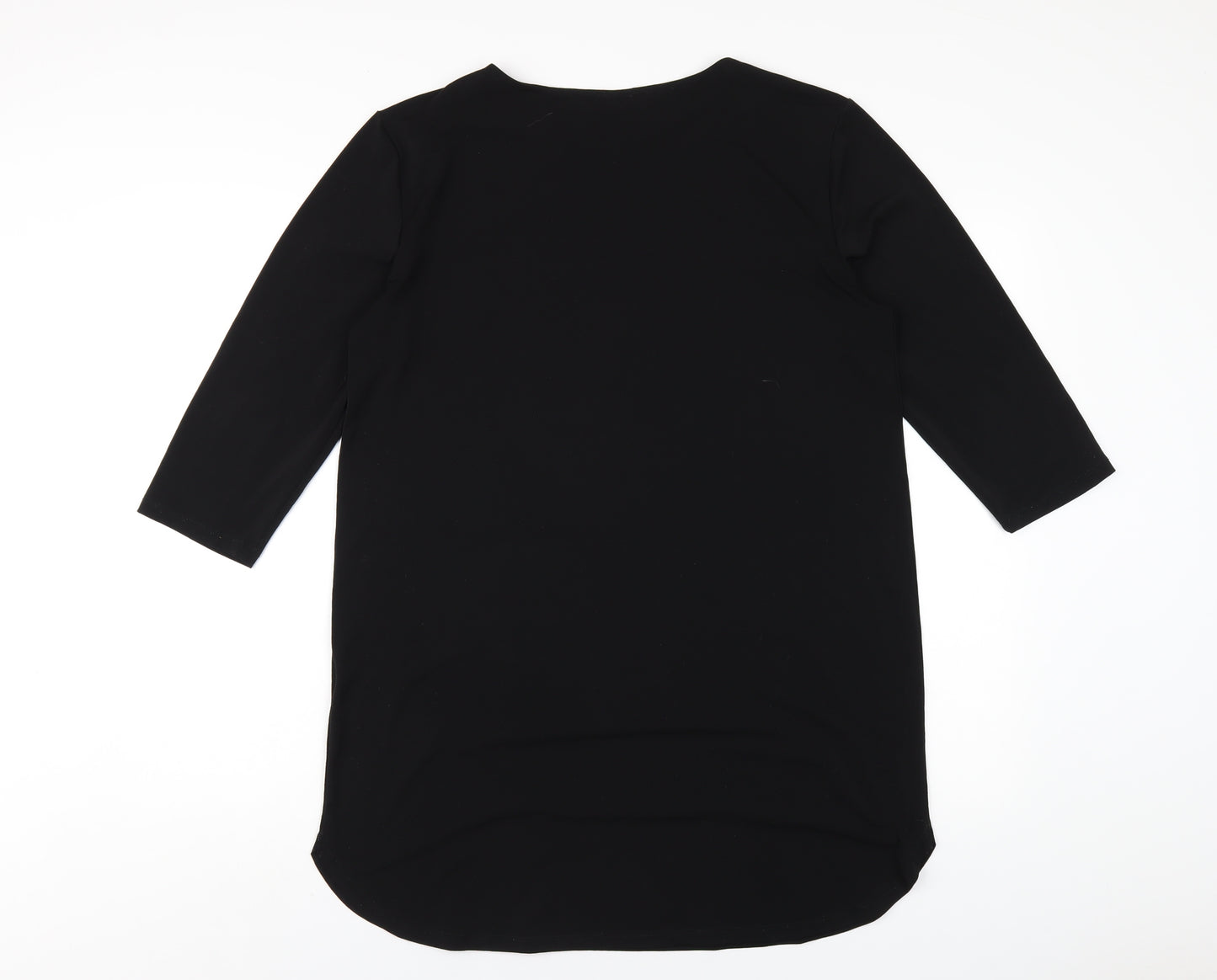 H&M Womens Black Polyester T-Shirt Dress Size S Round Neck Pullover
