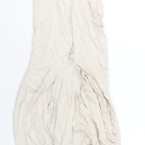 ASOS Womens Beige Viscose Mini Size 10 Halter Zip