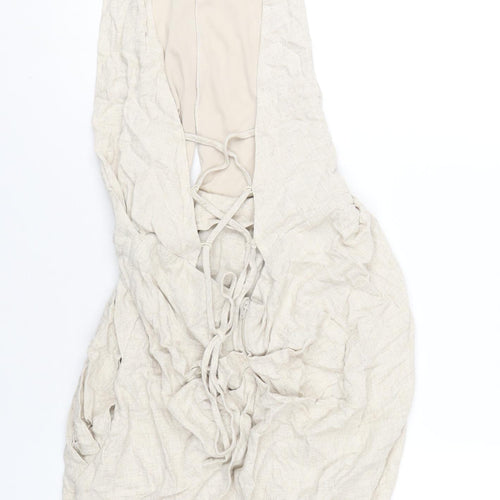 ASOS Womens Beige Viscose Mini Size 10 Halter Zip
