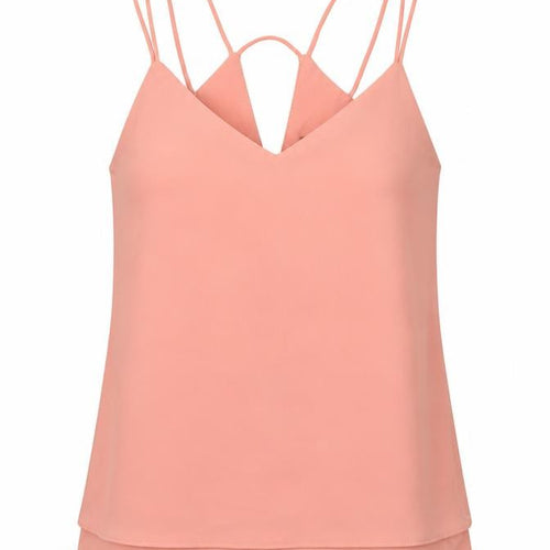 New Look Womens Pink Polyester Camisole T-Shirt Size 6 V-Neck