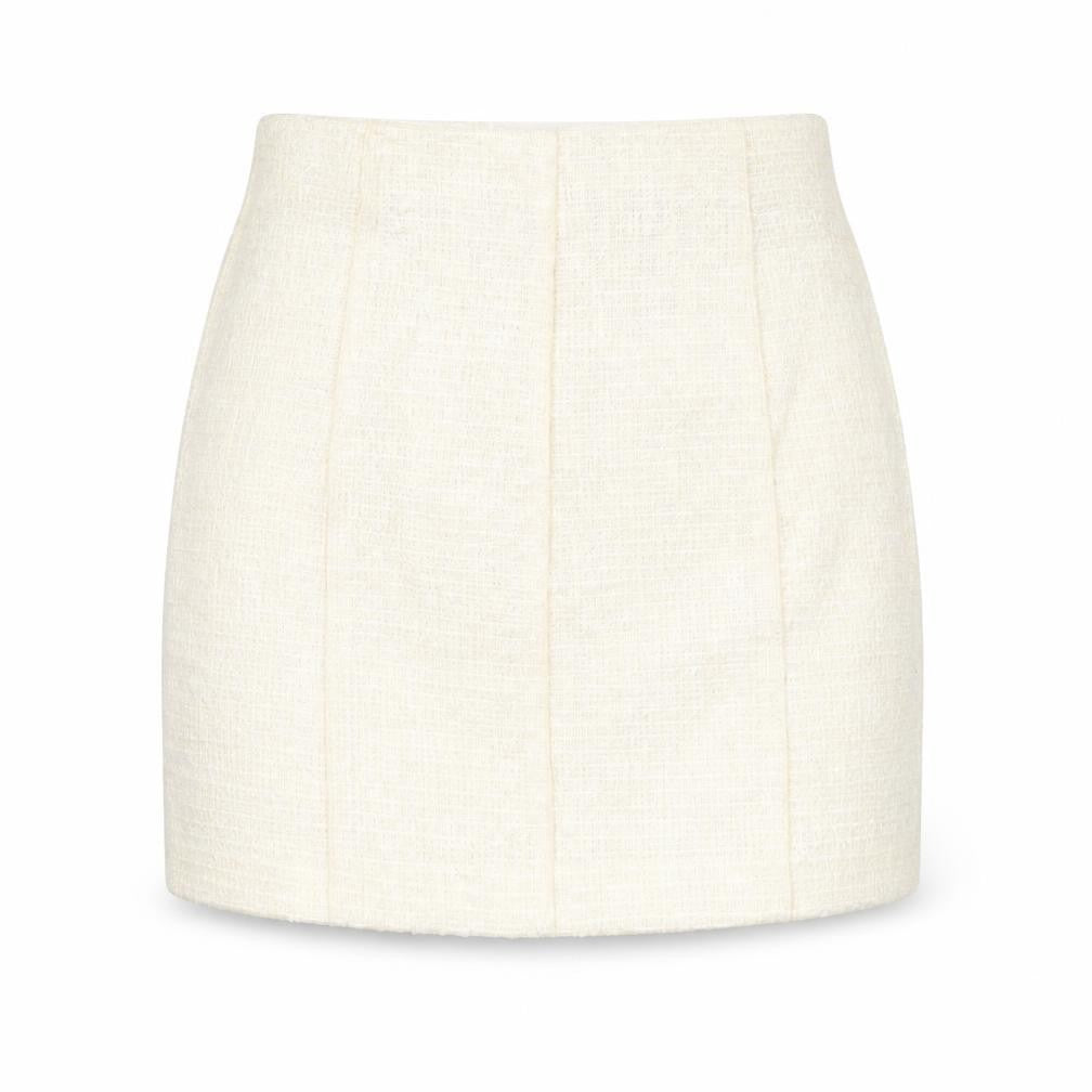 Front view of Zara women’s ivory polyester a-line skirt, size XL, zip