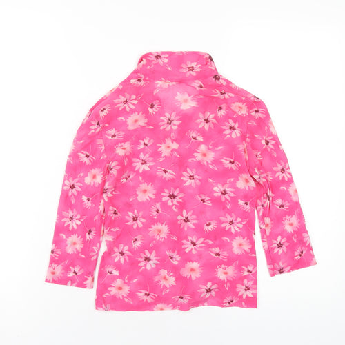 Kookai Womens Pink Floral Polyester Basic Button-Up Size S Collared