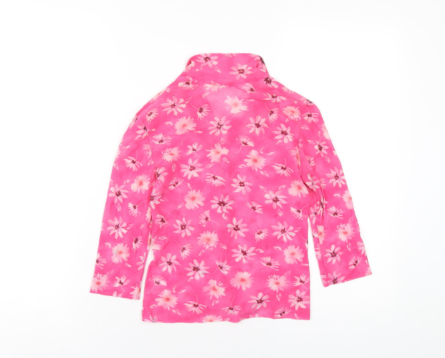 Kookai Womens Pink Floral Polyester Basic Button-Up Size S Collared