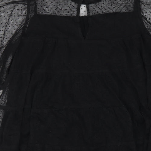 NEXT Girls Black Polyester A-Line Size 11 Years Round Neck Button