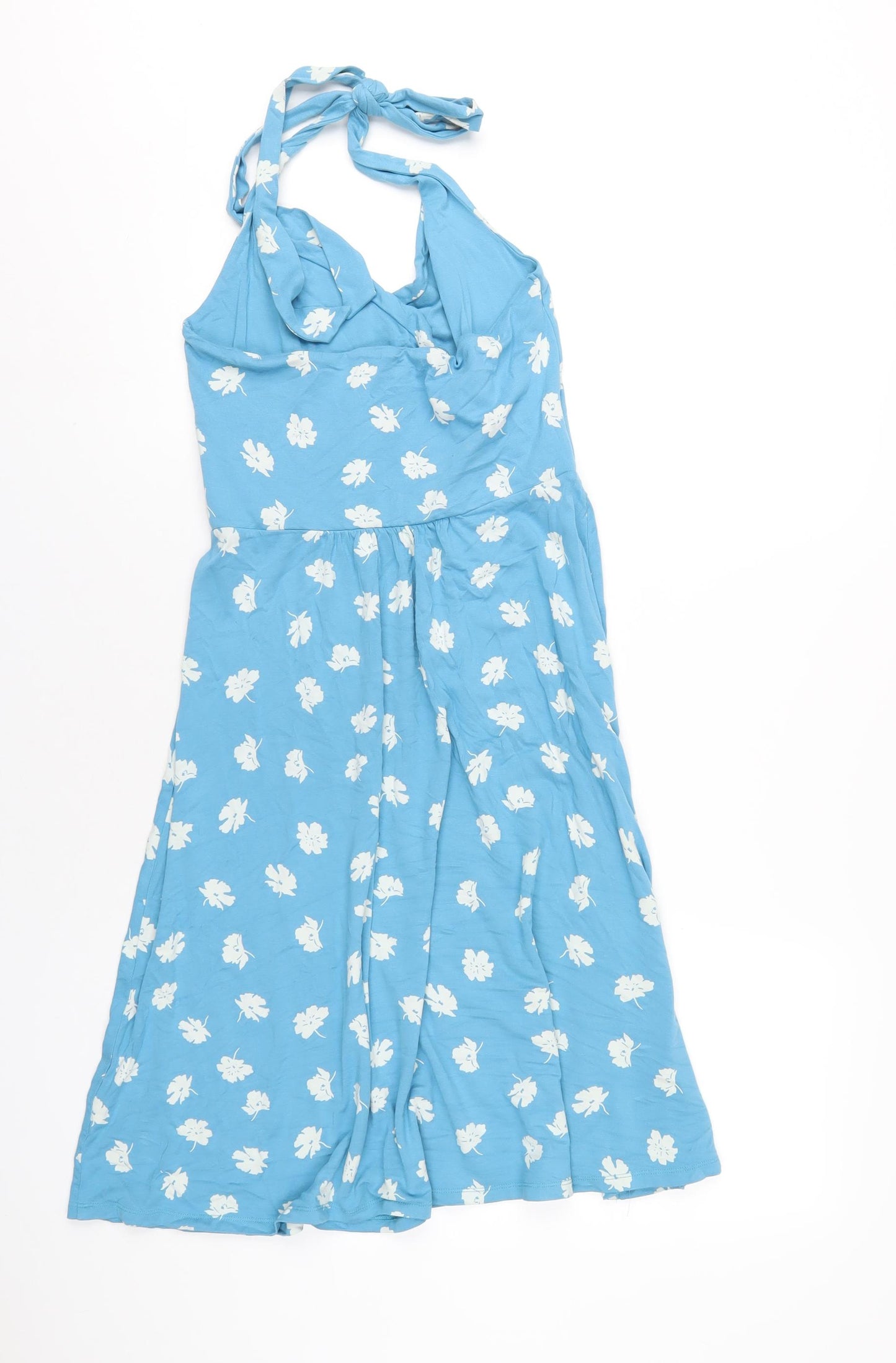 Boden Womens Blue Floral Viscose A-Line Size 10 Halter Pullover