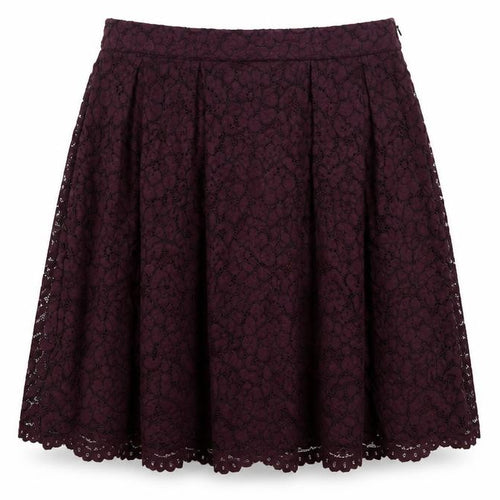 H&M Womens Purple Cotton A-Line Skirt Size 10 Zip