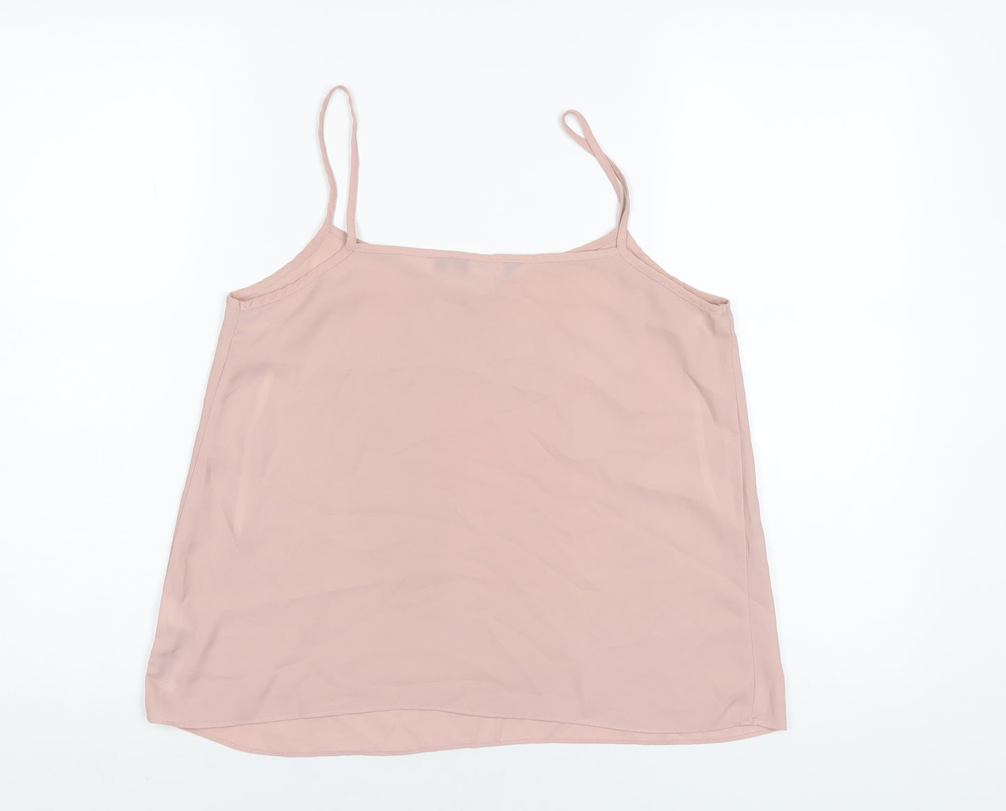 New Look Womens Pink Polyester Camisole T-Shirt Size 10 V-Neck