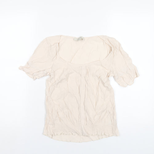 Oasis Womens Pink Viscose Basic Blouse Size 6 Scoop Neck