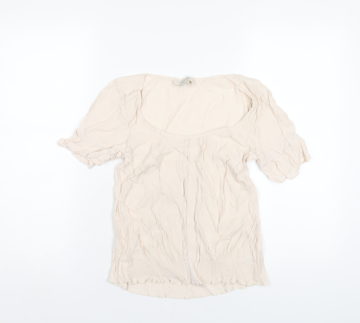 Oasis Womens Pink Viscose Basic Blouse Size 6 Scoop Neck