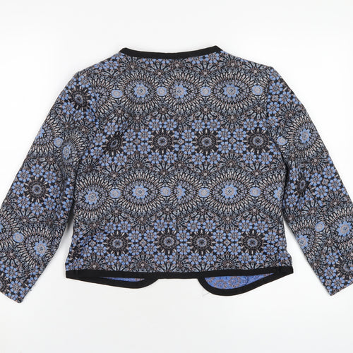 New Look Womens Blue Geometric Jacket Size 6