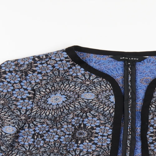 New Look Womens Blue Geometric Jacket Size 6