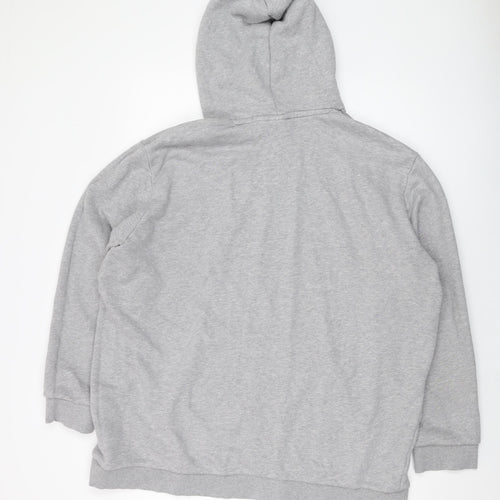 adidas Mens Grey Cotton Pullover Hoodie Size 2XL