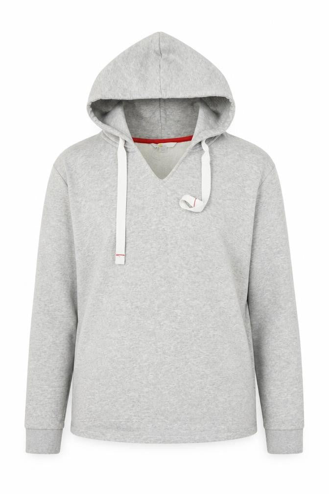 Front view of Bpoden women’s grey cotton pullover hoodie, size S, pullover