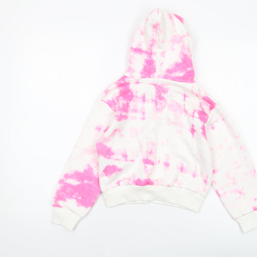 A2Z Girls Pink Geometric Polyester Pullover Hoodie Size 7-8 Years Pullover