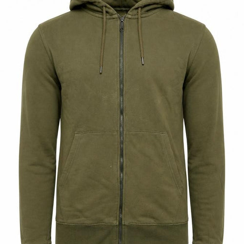 Marks and Spencer Mens Green Cotton Full Zip Hoodie Size S
