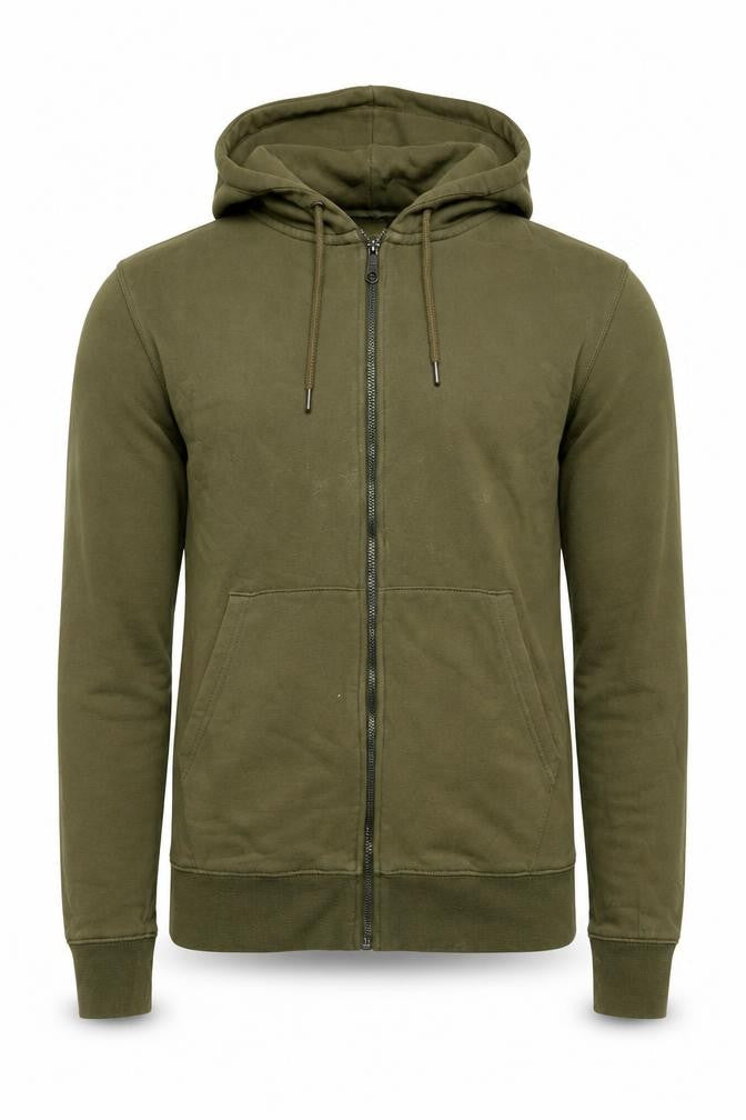 Marks and Spencer Mens Green Cotton Full Zip Hoodie Size S