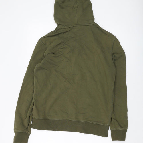 Marks and Spencer Mens Green Cotton Full Zip Hoodie Size S