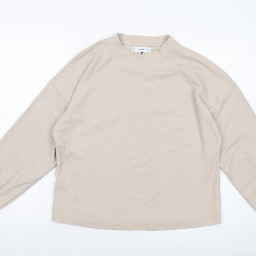 Mnago Womens Beige Polyester Pullover Sweatshirt Size S Pullover