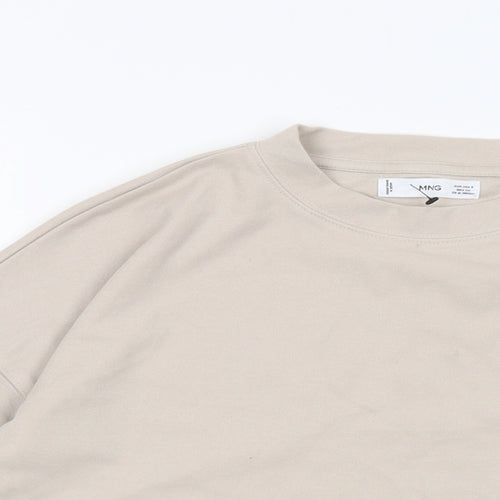 Mnago Womens Beige Polyester Pullover Sweatshirt Size S Pullover