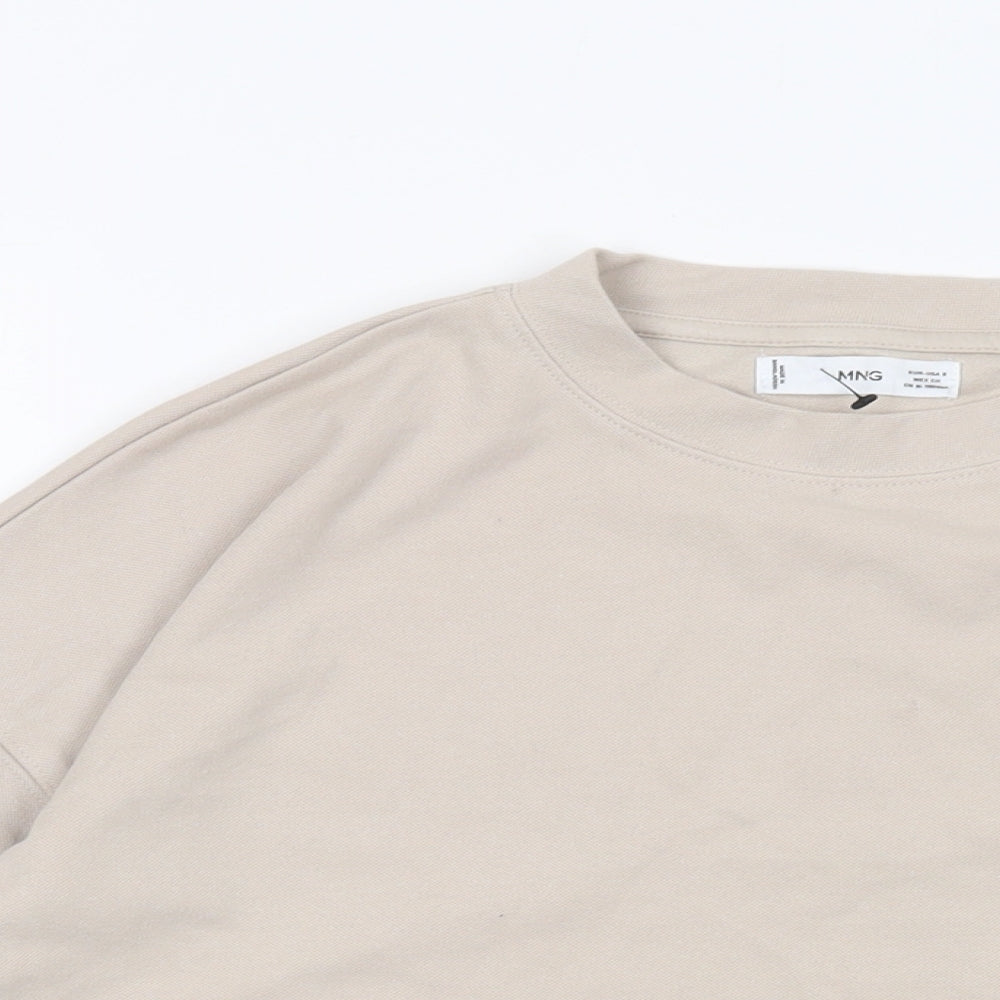 Mnago Womens Beige Polyester Pullover Sweatshirt Size S Pullover