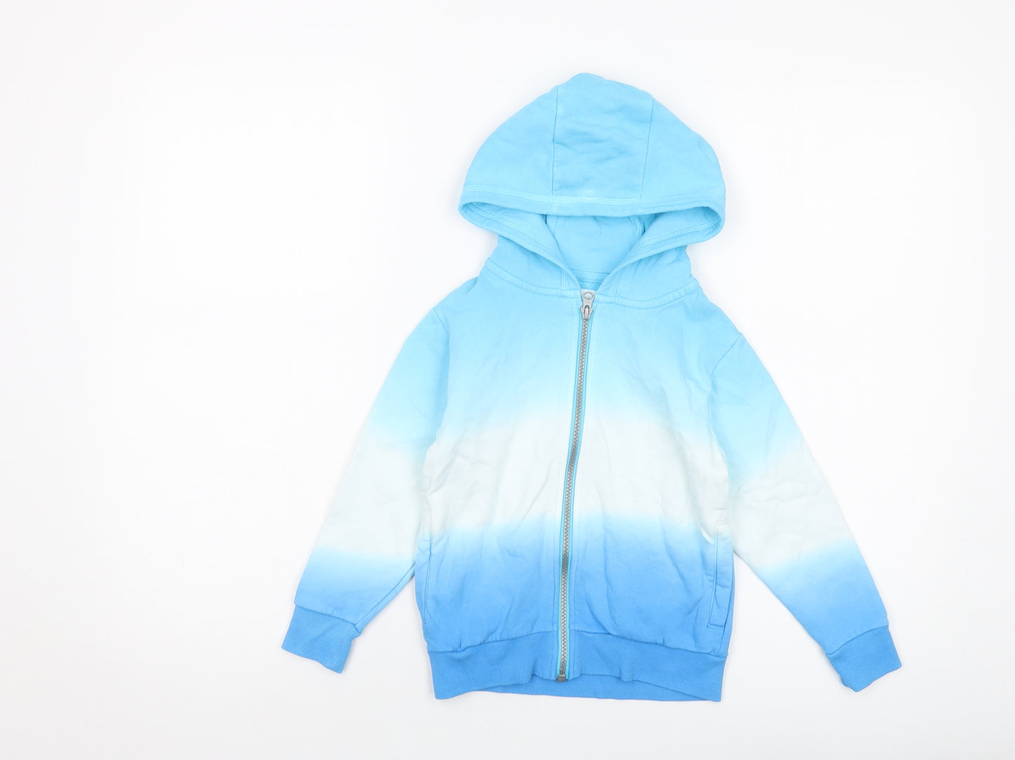Nike Girls Blue Geometric Cotton Full Zip Hoodie Size 5 Years Zip