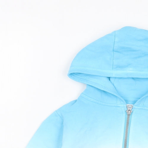 Nike Girls Blue Geometric Cotton Full Zip Hoodie Size 5 Years Zip