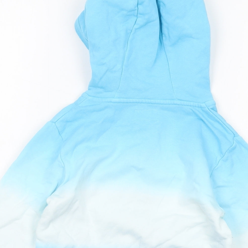Nike Girls Blue Geometric Cotton Full Zip Hoodie Size 5 Years Zip